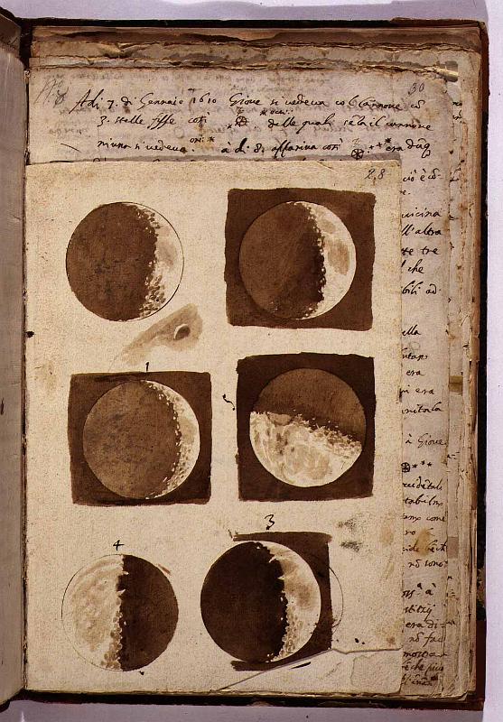 Folio page 28 manuscript copy of Sidereus Nuncius
