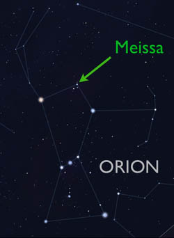 Map of constellation Orion